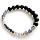 Sapphire + Tanzanite + Iolite + Shungite Crystal Bracelet - Detox