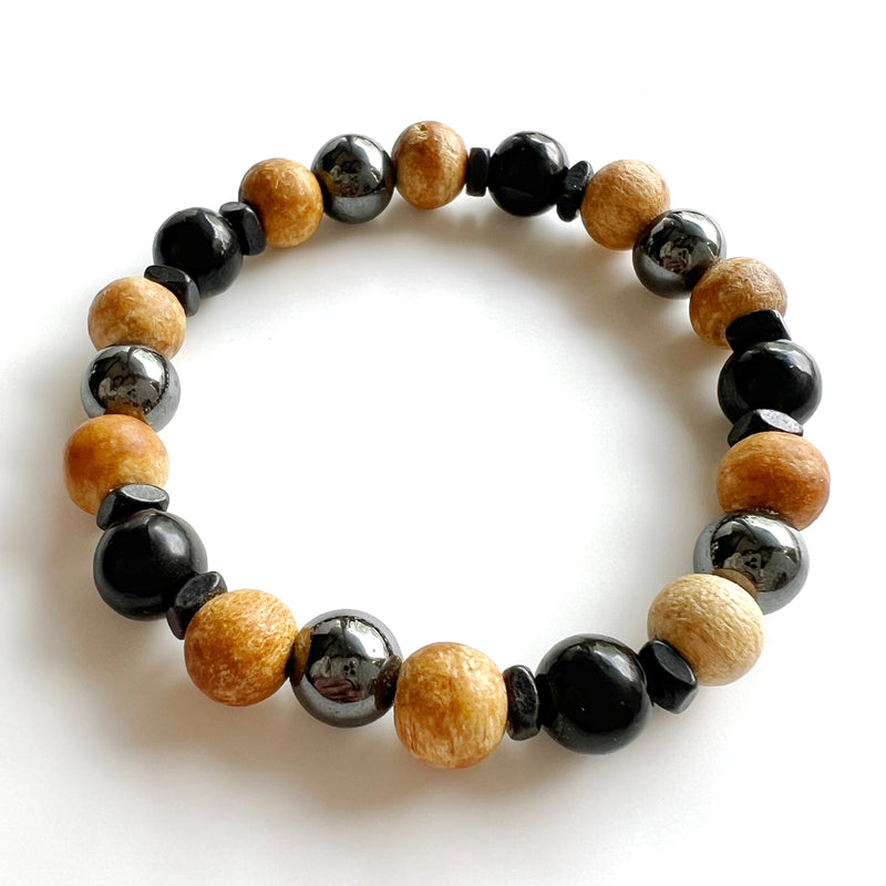 Palo Santo + Hematite + Shungite Crystal Bracelet - Bug Off