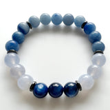 Kyanite + Blue Lace Agate + Aventurine Crystal Bracelet - Pain Relief