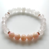 Pink Opal · Rose Quartz + Jade Crystal Bracelet - Healing Heart