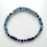 Lapis Lazuli + Kyanite + Black Tourmaline Crystal Bracelet - Grace