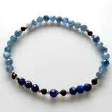 Lapis Lazuli + Kyanite + Black Tourmaline Crystal Bracelet - Grace