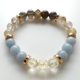 Citrine + Angelite + Quartz + Tektite Crystal Bracelet - Speak Easy