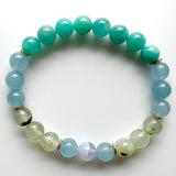 Blue Lace Agate · Aquamarine · Prehnite · Amazonite Crystal Bracelet - The Writer 