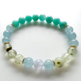 Blue Lace Agate · Aquamarine · Prehnite · Amazonite Crystal Bracelet - The Writer 