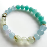 Blue Lace Agate · Aquamarine · Prehnite · Amazonite Crystal Bracelet - The Writer 