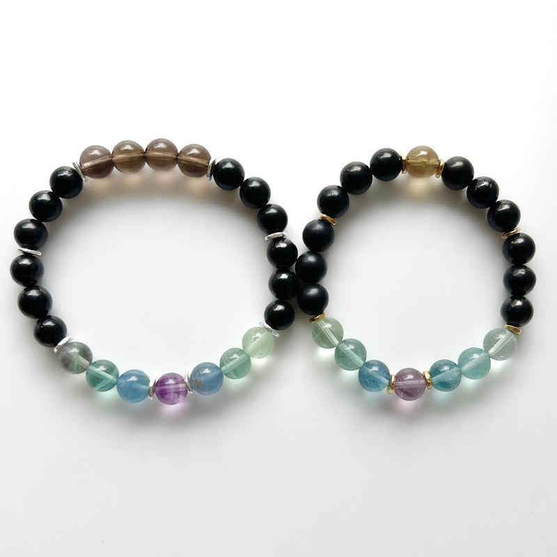 Shungite + Fluorite + Quartz Crystal Bracelet - EMF PROTECTION