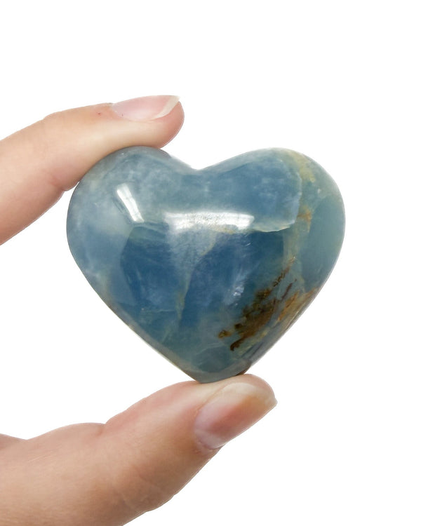 Aquatine Blue Calcite Heart