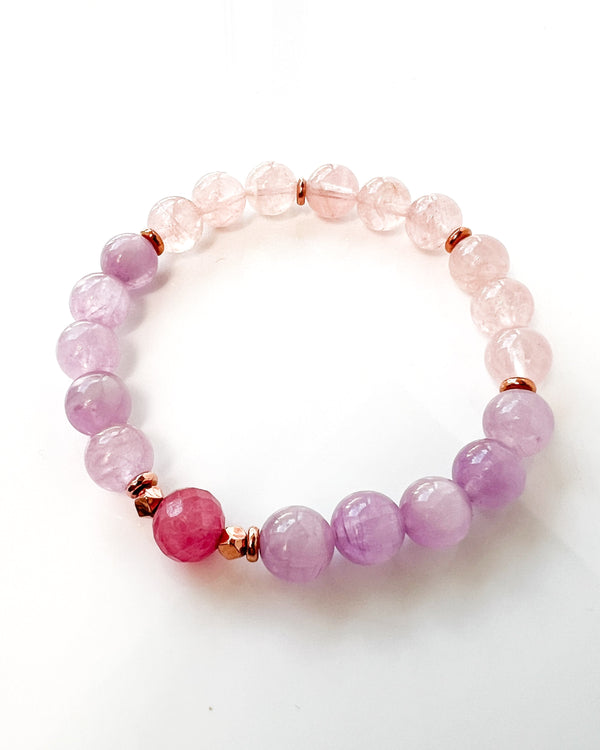 Ruby · Kunzite · Morganite Crystal Bracelet - Purest Love