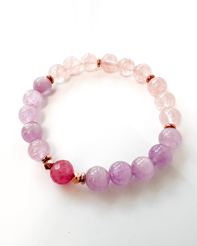Ruby · Kunzite · Morganite Crystal Bracelet - Purest Love
