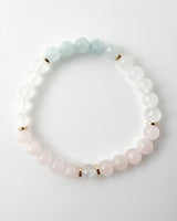 Rose Quartz · Rainbow Moonstone · Aquamarine Crystal Bracelet - Sweet Surrender