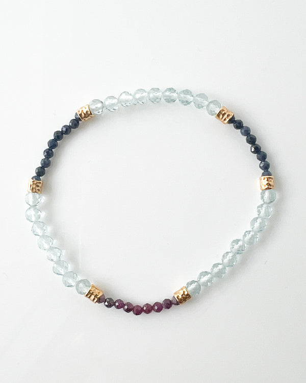 Blue Sapphire · Ruby · Aquamarine Crystal Bracelet - Ethera