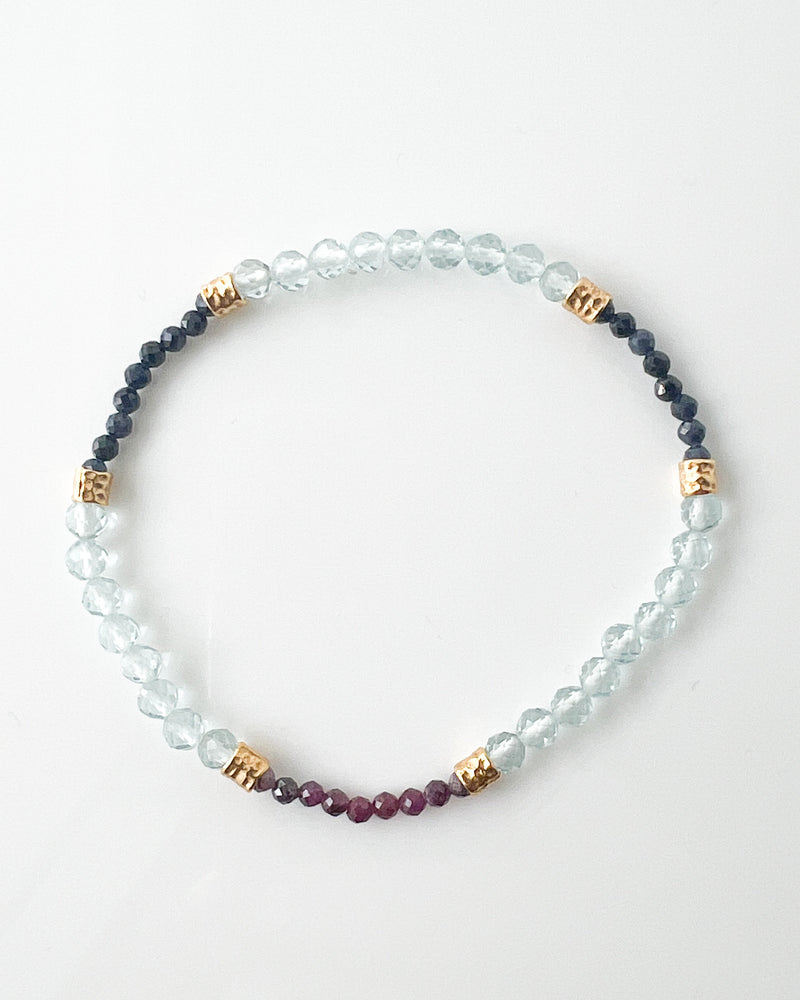 Blue Sapphire · Ruby · Aquamarine Crystal Bracelet - Ethera