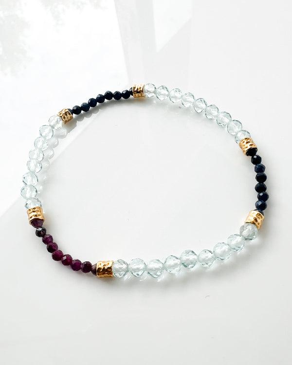 Blue Sapphire · Ruby · Aquamarine Crystal Bracelet - Ethera