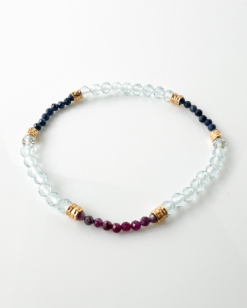 Blue Sapphire · Ruby · Aquamarine Crystal Bracelet - Ethera