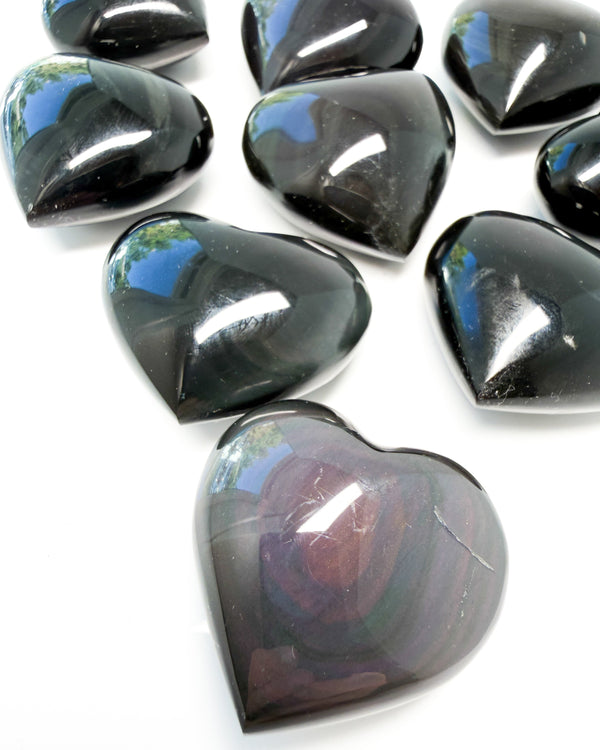 Rainbow Obsidian Heart