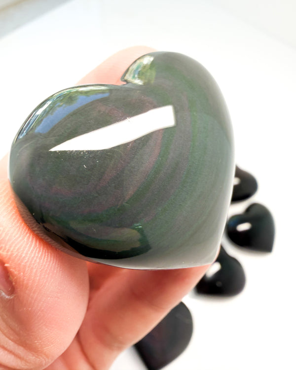Rainbow Obsidian Heart