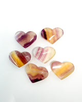 Yellow Rainbow Fluorite Heart
