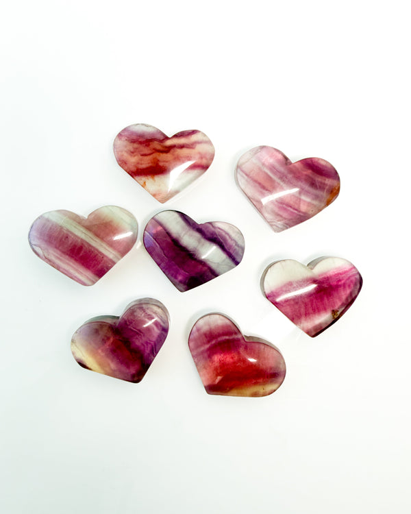 Magenta Pink Fluorite Heart