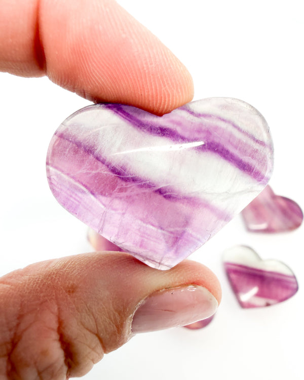 Magenta Pink Fluorite Heart