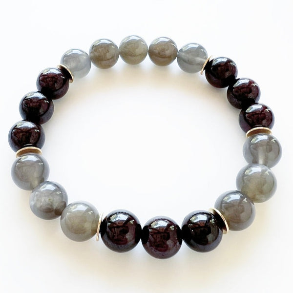 Garnet · Black Moonstone Crystal Bracelet - Honoring Myself