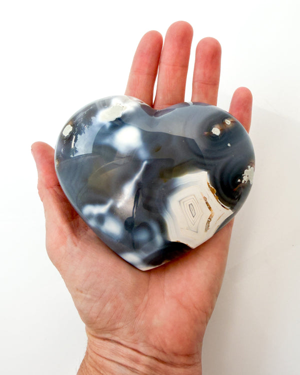 Orca Agate Heart