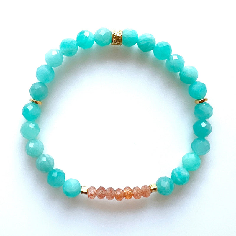 Amazonite · Sunstone  Crystal Bracelet - True Courage