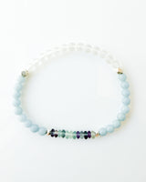 Angelite · Fluorite · Matte Quartz Crystal Bracelet - Celestia