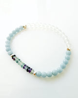 Angelite · Fluorite · Matte Quartz Crystal Bracelet - Celestia