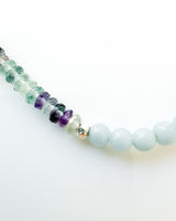 Angelite · Fluorite · Matte Quartz Crystal Bracelet - Celestia
