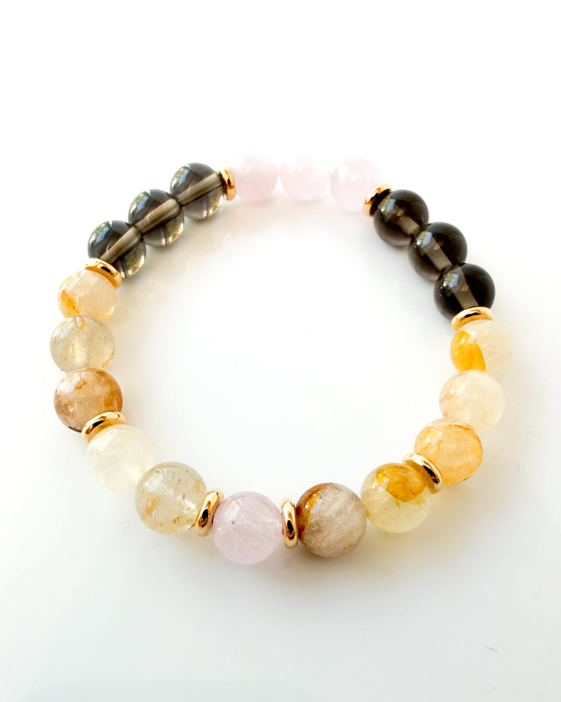 Morganite · Kunzite · Golden Healer · Apache Tear Crystal Bracelet - Let It Go