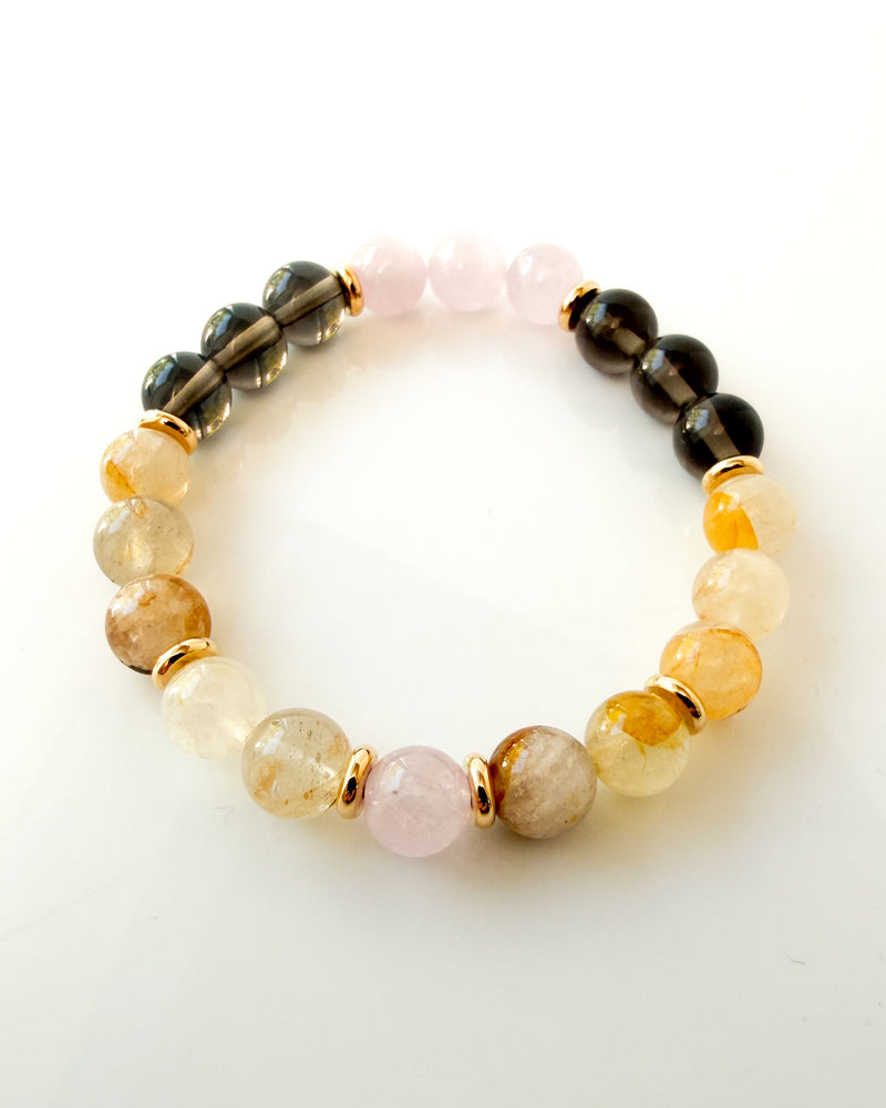 Morganite · Kunzite · Golden Healer · Apache Tear Crystal Bracelet - Let It Go