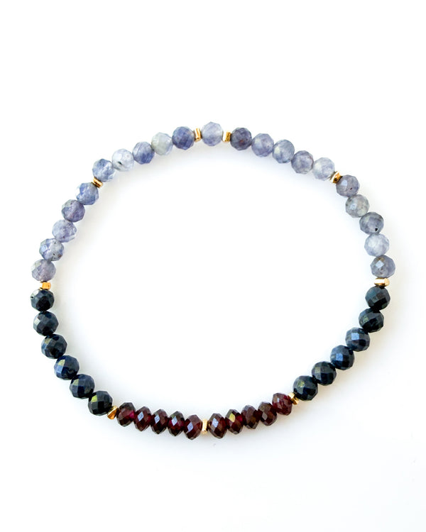 Garnet · Sapphire · Iolite Crystal Bracelet - Echelon