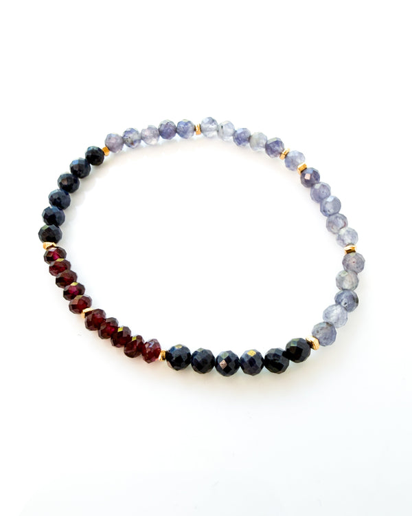 Garnet · Sapphire · Iolite Crystal Bracelet - Echelon
