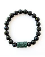 Faceted Onyx + Guatemalan Jade Crystal Bracelet - Titan