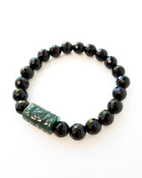 Faceted Onyx + Guatemalan Jade Crystal Bracelet - Titan