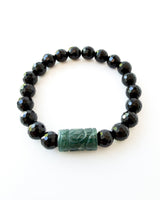 Faceted Onyx + Guatemalan Jade Crystal Bracelet - Titan