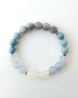 Iolite · Angelite · Blue Lace Agate · Selenite Crystal Bracelet - The Kristin