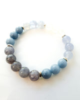 Iolite · Angelite · Blue Lace Agate · Selenite Crystal Bracelet - The Kristin