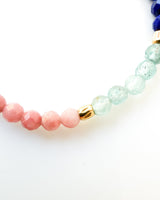 Amethyst · Lapis Lazuli · Blue Apatite · Rhodonite · Golden Rutile Quartz · Sunstone· Garnet · Moonstone Crystal Bracelet - Shimmering Chakras