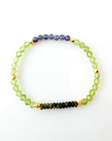 Green Tourmaline · Peridot · Iolite Crystal Bracelet - Mission Aligned