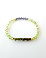 Green Tourmaline · Peridot · Iolite Crystal Bracelet - Mission Aligned
