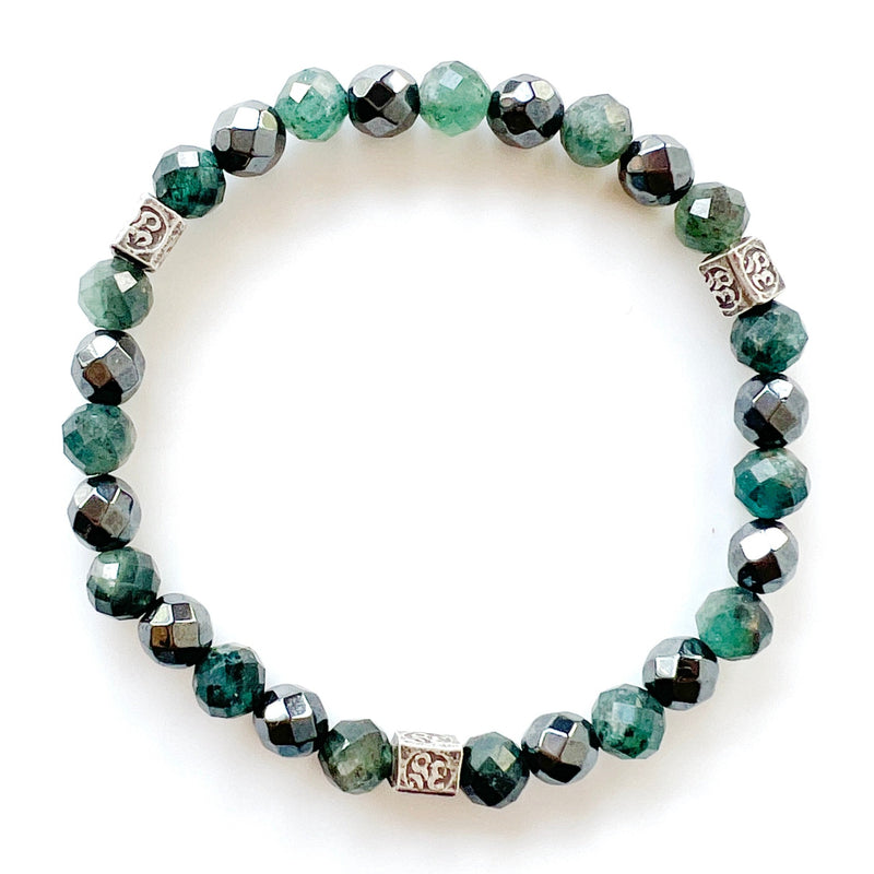 Green Kyanite · Hematite Crystal Bracelet - Deepest Truth