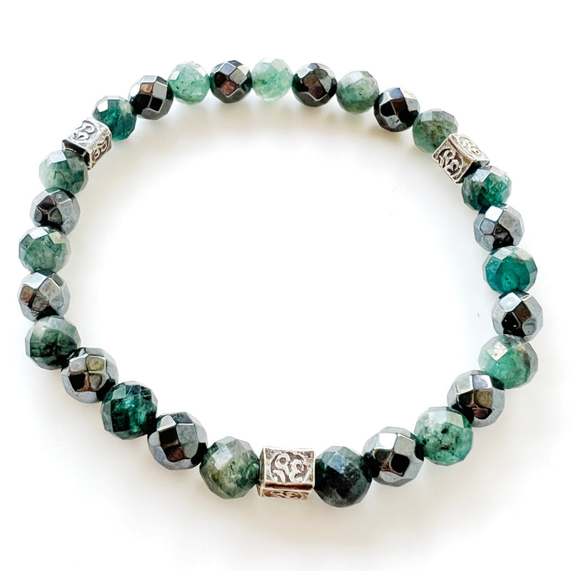 Green Kyanite · Hematite Crystal Bracelet - Deepest Truth