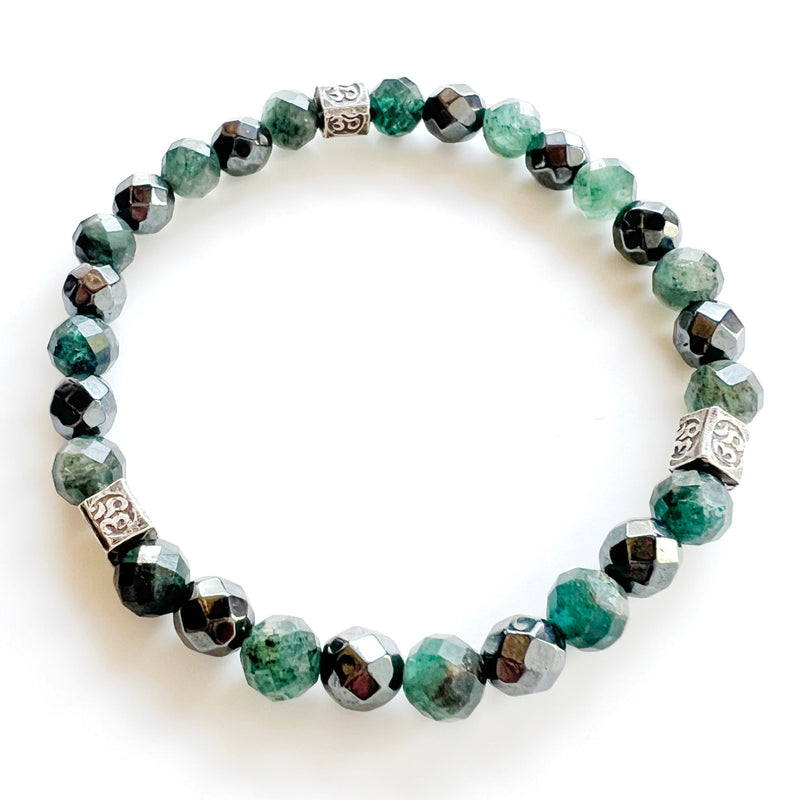 Green Kyanite · Hematite Crystal Bracelet - Deepest Truth