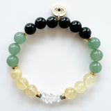 Herkimer + Citrine + Emerald + Jade Crystal Bracelet - Abundance