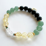 Herkimer + Citrine + Emerald + Jade Crystal Bracelet - Abundance