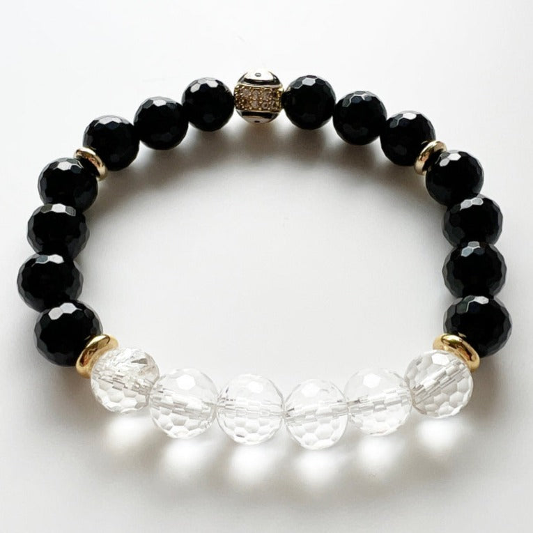 Onyx · Clear Quartz Crystal Bracelet - Class Act