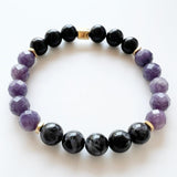 Indigo Gabro · Lepidolite · Shungite Crystal Bracelet - Aligned