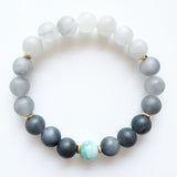 Cloudy Quartz Ombre + Larimar Crystal Bracelet - Calm in the Storm